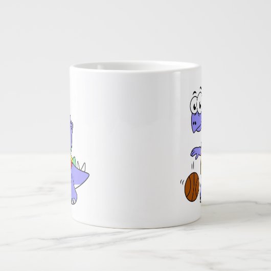 ステゴサウルス遊のイラストレーション。 ジャンボコーヒーマグカップ (正面)