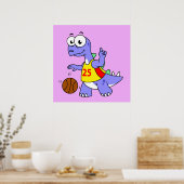 ステゴサウルス遊のイラストレーション。 ポスター (キッチン)