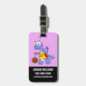 ステゴサウルス遊のイラストレーション。 ラゲッジタグ (正面縦)