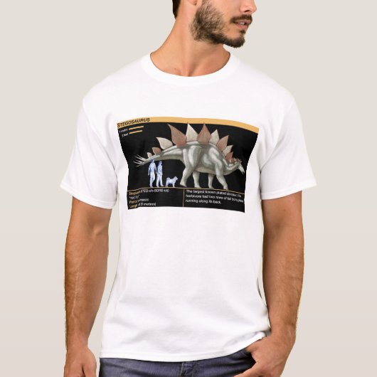 ステゴサウルス - ジュラ紀の生物学 恐竜 Tシャツ (正面)