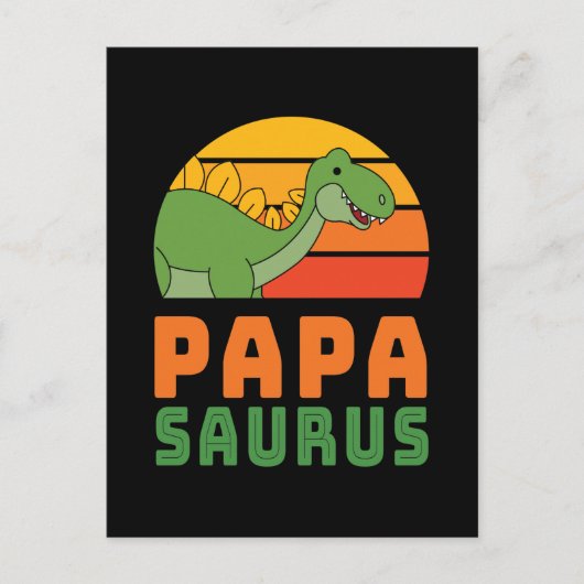 ステゴサウルス パパサウルス 恐竜 父の日 ポストカード (正面)