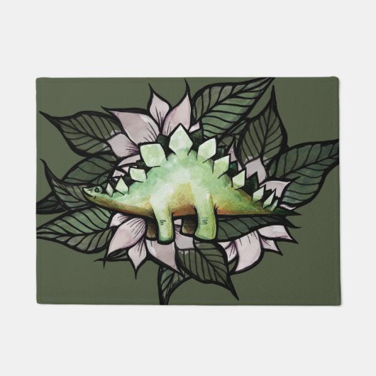 ステゴサール恐竜の花恐竜 ドアマット (正面)