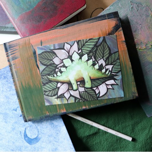 ステゴサール恐竜の花恐竜 ポストカード