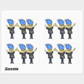 ステッおもしろいクはパニックしない 長方形シール (シート)