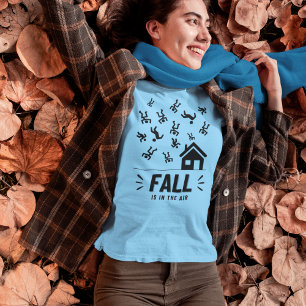 ステッおもしろいクフィギュア人々秋が空中にある Tシャツ