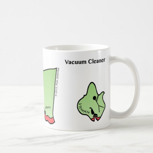 ステッおもしろいクマン掃除機マグ コーヒーマグカップ (右)