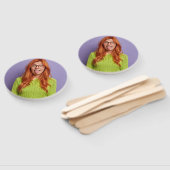 ステッおもしろいパーソナライズされたクの顔写真のカスタム ハンドファン (組立なし)