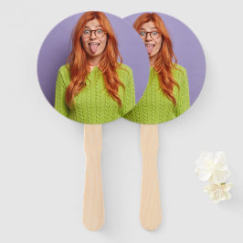 ステッおもしろいパーソナライズされたクの顔写真のカスタム ハンドファン