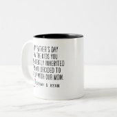 ステッおもしろいプダッド用の引用文、ステッパーソナライズされたプパパ ツートーンマグカップ (正面左)