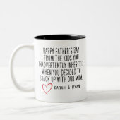 ステッおもしろいプダッド用の引用文、ステッパーソナライズされたプパパ ツートーンマグカップ (左)