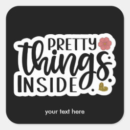 ステッかわいらしカー内の物 スクエアシール