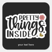 ステッかわいらしカー内の物 スクエアシール (正面)