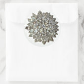 ステッきらきら光るクロカビリースターバストヴィンテージブローチ ラウンドシール (バッグ)