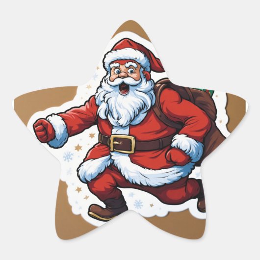 ステッすてきクワンダーランドフェスティバルクリスマスステッカー 星シール (正面)