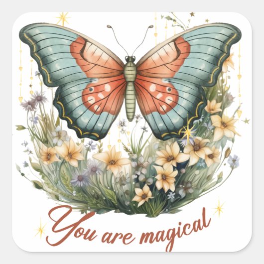 ステッやる気を起こさせるカー スクエアシール (正面)