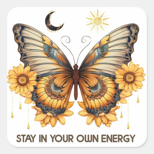 ステッやる気を起こさせるカー スクエアシール (正面)