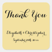 ステッエレガントカー結婚に対するスクリプトの感謝 スクエアシール (正面)