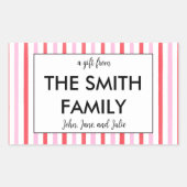 ステッカスタマイズクを贈る家族 長方形シール (正面)