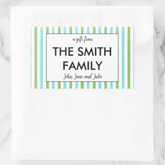 ステッカスタマイズクを贈る家族 長方形シール (バッグ)