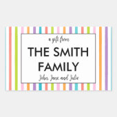 ステッカスタマイズクを贈る家族 長方形シール (正面)