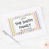 ステッカスタマイズクを贈る家族 長方形シール (封筒)