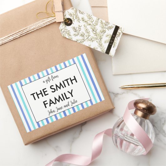 ステッカスタマイズクを贈る家族 長方形シール (ギフト)