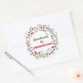 ステッカスタマイズク – 冬のリース ラウンドシール (封筒)