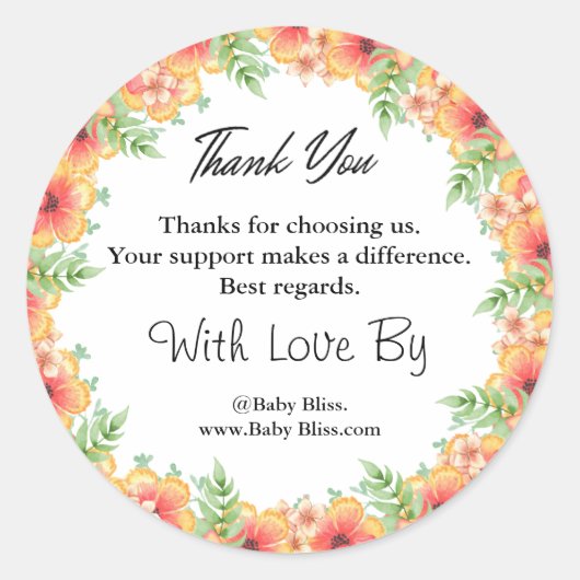 ステッカスタムクラベル、ビジネス用ステックラベル ラウンドシール (正面)