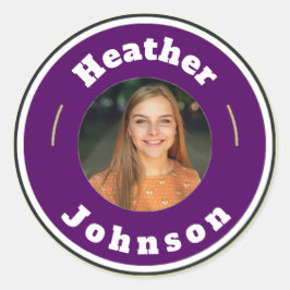 ステッカスタムク – パーソナライズされた （名前と写真の追加） ラウンドシール