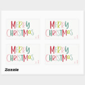 ステッカラフルカーからクリスマスプレゼントラベル 長方形シール (シート)