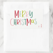 ステッカラフルカーからクリスマスプレゼントラベル 長方形シール (バッグ)