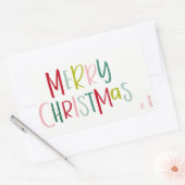 ステッカラフルカーからクリスマスプレゼントラベル 長方形シール (封筒)