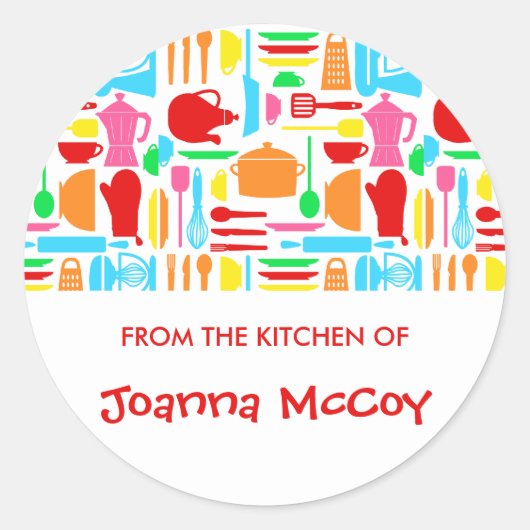 ステッカラフルカーのキッチンからキッチン ラウンドシール (正面)
