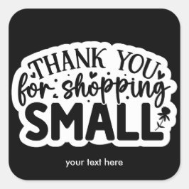 ステッカーありがとうショッピング スクエアシール