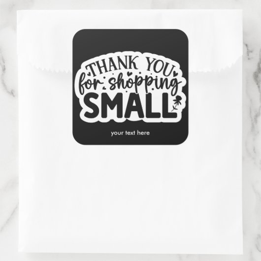 ステッカーありがとうショッピング スクエアシール (バッグ)