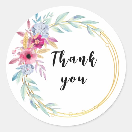 ステッカーありがとうリース ラウンドシール (正面)