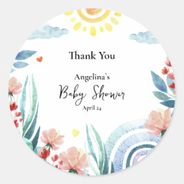 ステッカーありがとう赤ちゃんシャワーとデザイン。 ラウンドシール
