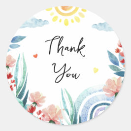 ステッカーありがとう赤ちゃんシャワーとデザイン。 ラウンドシール