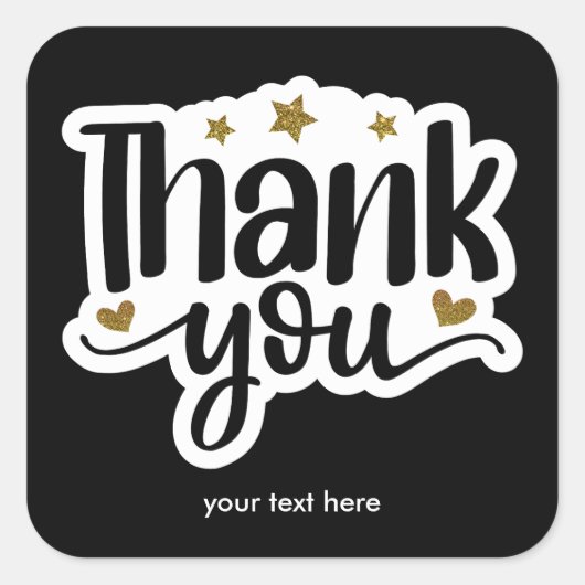 ステッカーありがとう スクエアシール (正面)