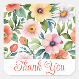 ステッカーありがとう スクエアシール