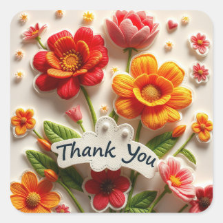 ステッカーありがとう スクエアシール