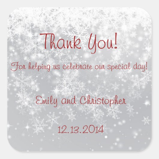 ステッカーありがとう スクエアシール (正面)