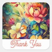 ステッカーありがとう スクエアシール (正面)