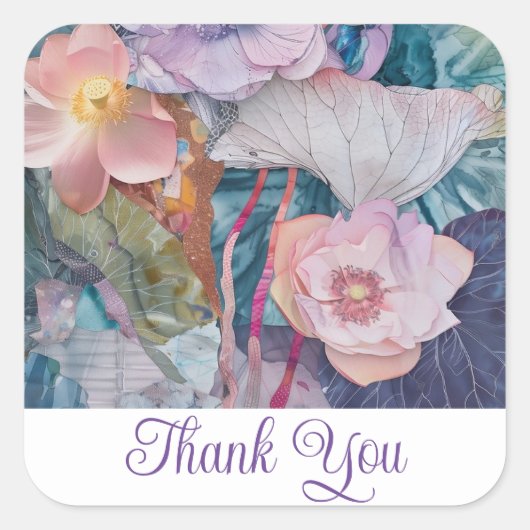 ステッカーありがとう スクエアシール (正面)