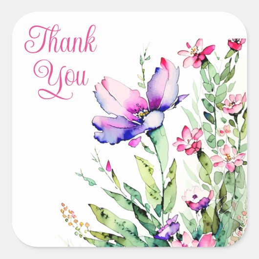 ステッカーありがとう スクエアシール (正面)