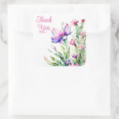 ステッカーありがとう スクエアシール (バッグ)