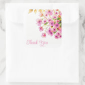 ステッカーありがとう スクエアシール (バッグ)