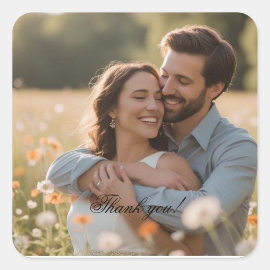 ステッカーありがとう スクエアシール (正面)