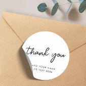 ステッカーありがとう | タイポグラフィミニマルホワイト ラウンドシール