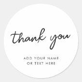 ステッカーありがとう | タイポグラフィミニマルホワイト ラウンドシール (正面)